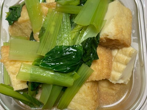 簡単厚揚げの小松菜の煮物